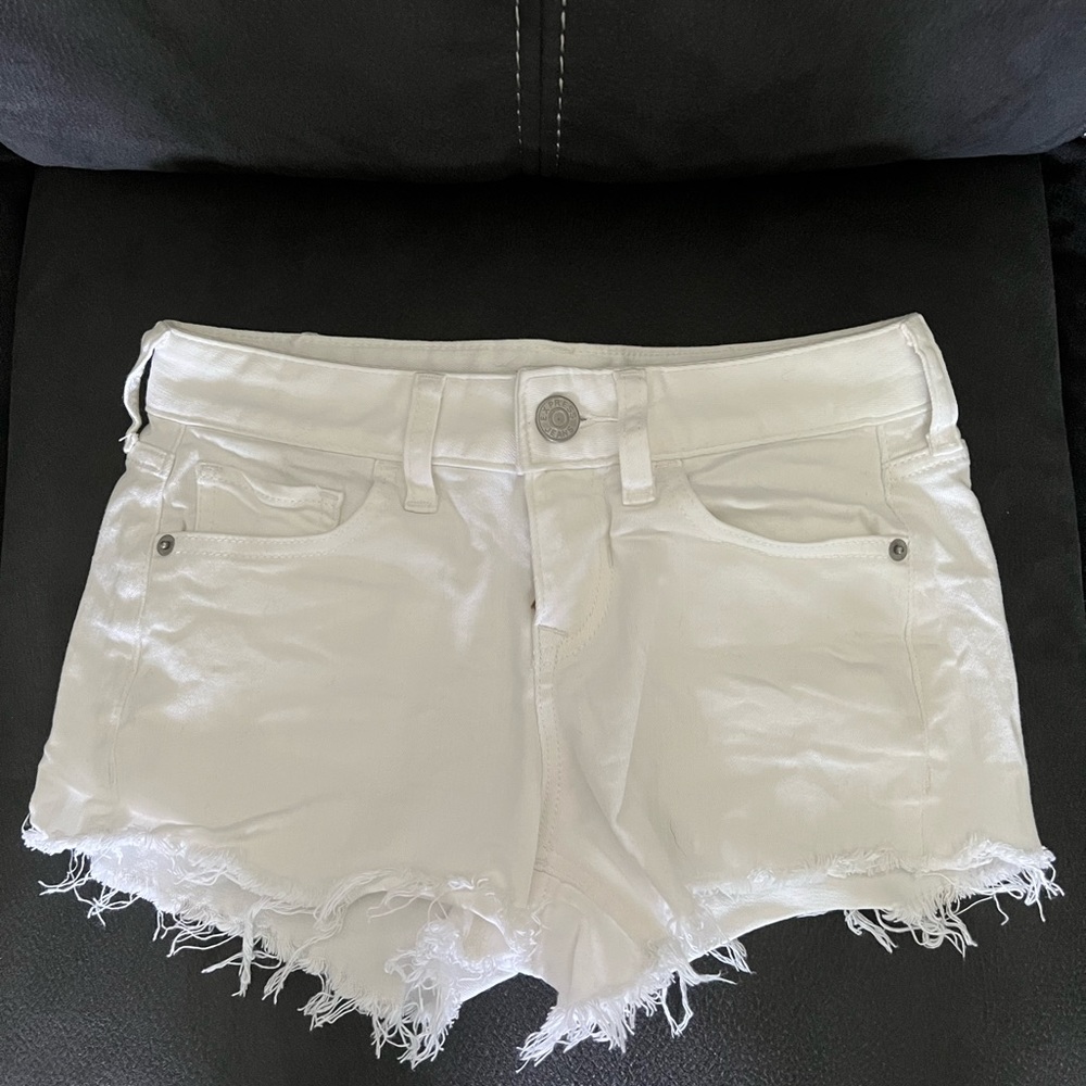 00 white denim Express shorts